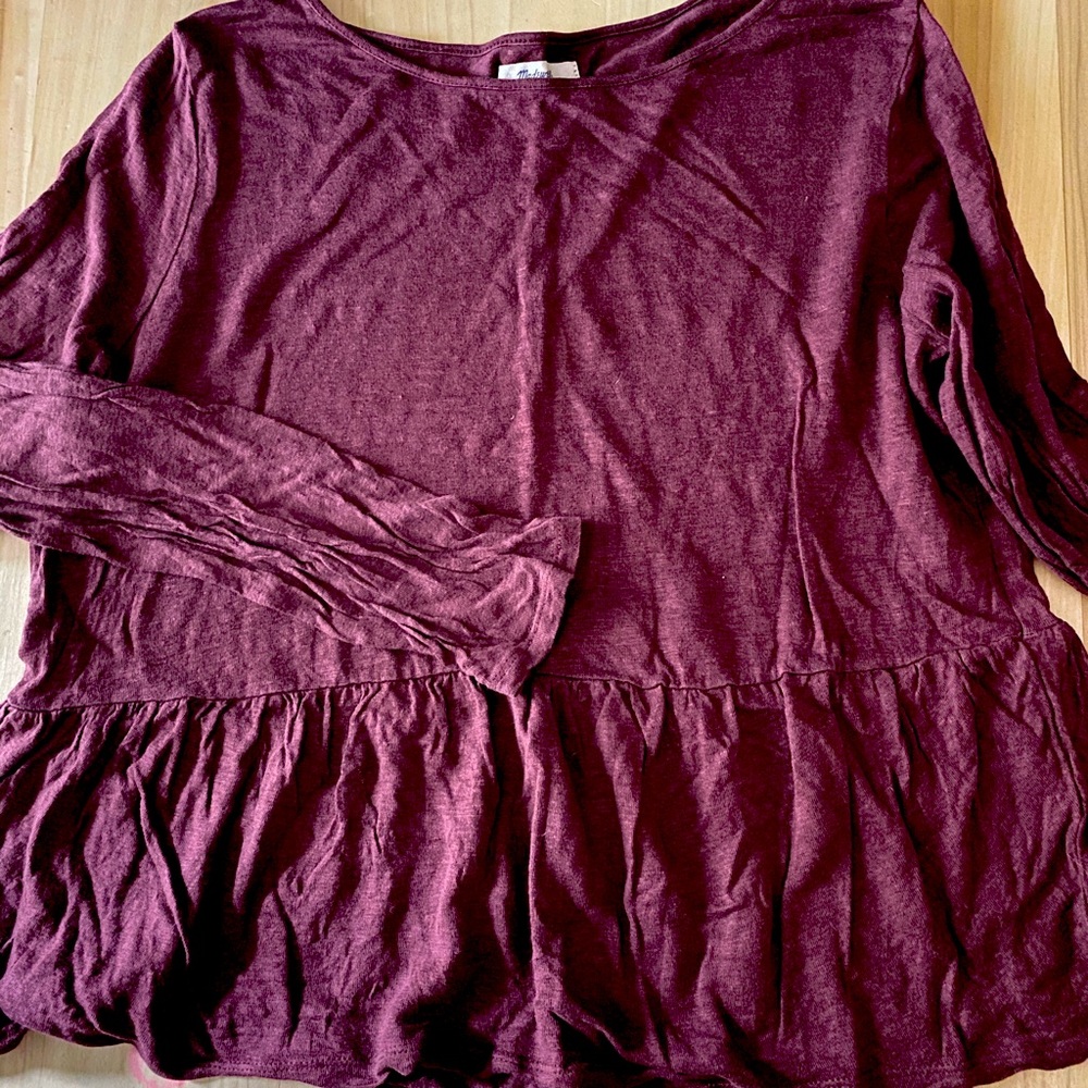 Madewell long-sleeves peplum top